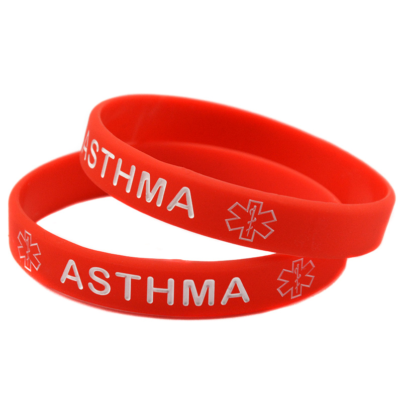 100PCS ASTHMA Silicone Rubber Bracelet What Better Way To Carry The Message Than With A Daily Reminder