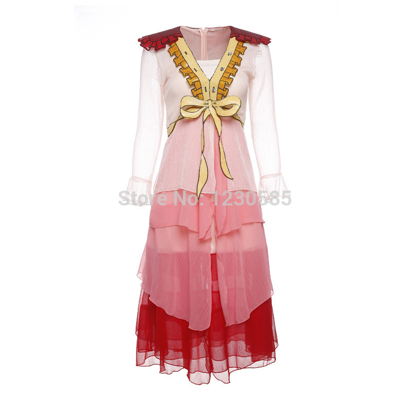 Free Shipping 2017 Pink Deep V Collar Long Sleeves Ruffles Long Women Dress Vintage Sequins Runway Dress Evening Party Elegant, As the picture
Free Shipping 2017 Pink Deep V Collar Long Sleeves Ruffles Long Women Dress Vintage Sequins Runway Dress Evening Party Elegant, As the picture