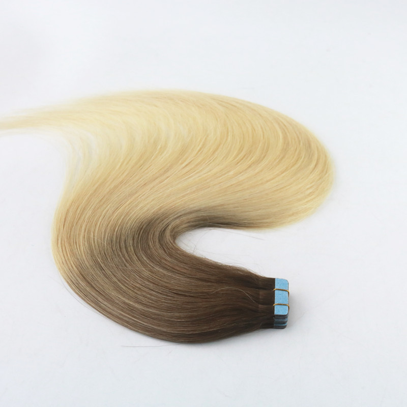Balayage Color #8#613 Top Grade High Quality Virgin Remy Hair Straight Seamless Human Hair PU Tape Hair Extension 100G Per Bundle