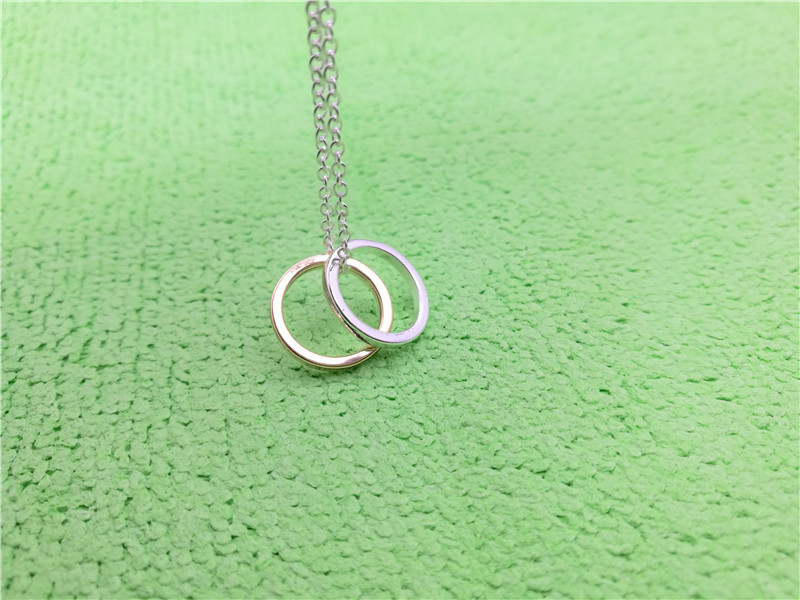 30PCS- N141 Hollow Outline Open Two Circles Necklace Simple Double Circle Necklace Geometric Circle Round Necklaces for Women