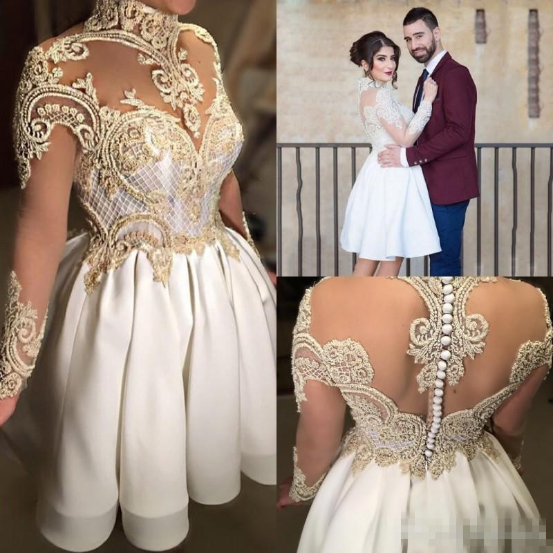 2019 Short Romantic Beach Wedding Dresses High Neck Long Sleeves Lace Formal Bridal Gowns Covered Button Back A Line Plus Size Party Gowns, Same as image
2019 Short Romantic Beach Wedding Dresses High Neck Long Sleeves Lace Formal Bridal Gowns Covered Button Back A Line Plus Size Party Gowns, Same as image