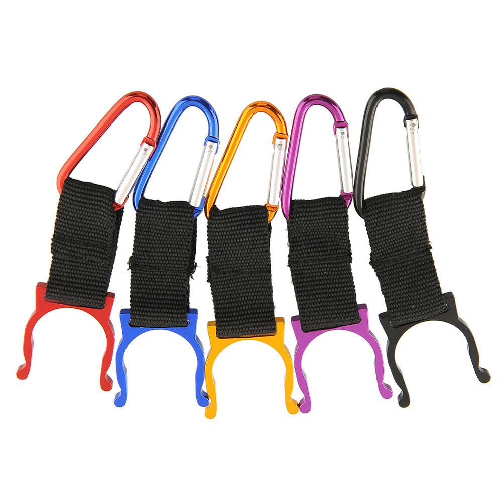 Alloy Water Bottle Carabiner Clip Bottle Holder Buckle Drinkware Handle Camping Snap Hook Clipon for Outdoor Sports