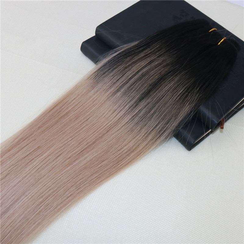8A Grade Remy Brazilian Human Hair Extensions Color Balayage #1B fading to #18 Omber Hair Weave Straight Virgin Unprocessed Hair Weft 100g