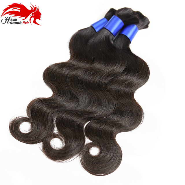 Hannah product Boho Braids Brazilian Bulk Human Hair Body Wave Bulk Hair For Braiding No Attachment 3pcs Unprocessed Human Hair