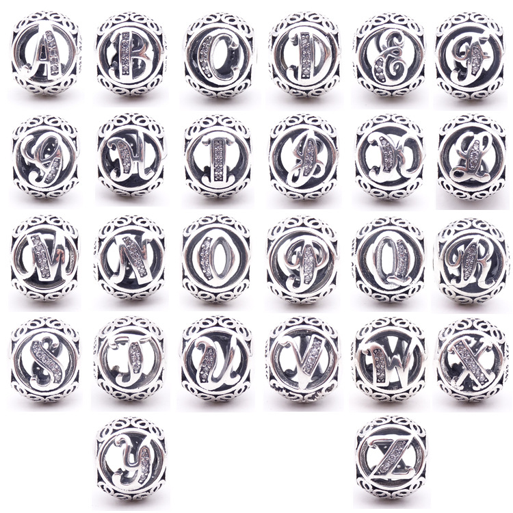 Authentic 925 Sterling Silver 26 Letters beads crystal Big Hole Loose alphabet beads charms for bracelets jewelry making craft Supplies
Authentic 925 Sterling Silver 26 Letters beads crystal Big Hole Loose alphabet beads charms for bracelets jewelry making craft Supplies