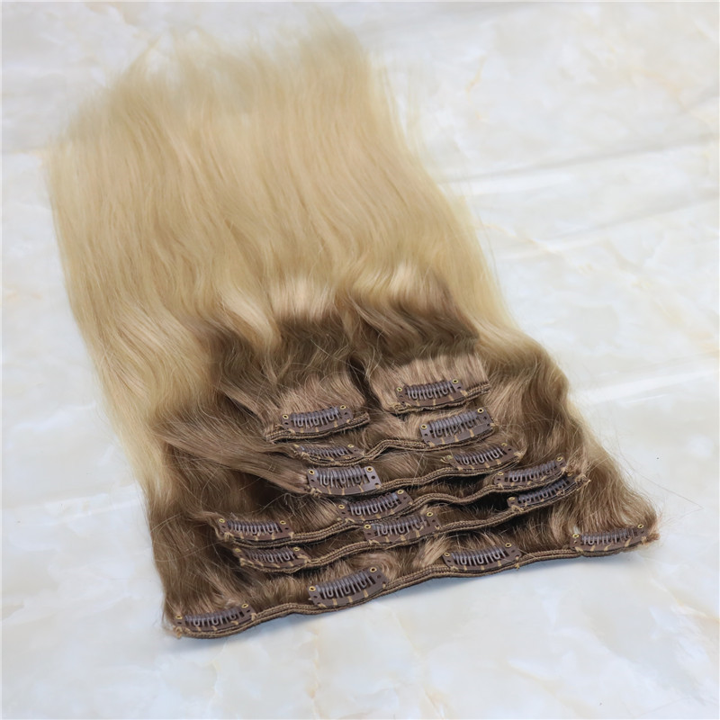 Clip In Human Hair Extensions Brazilian Virgin Hair Ombre Medium Brown 6#To 613# Blonde Extensions 7pcs 120gram