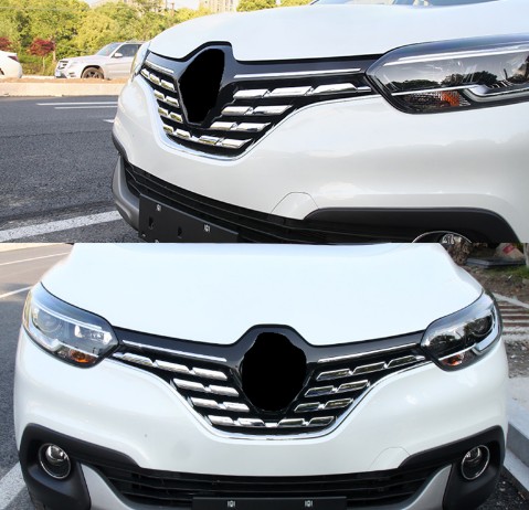 For Renault Kadjar 2016 2017 ABS Chrome Trim Chromium Styling Car Front Grill Grid Covers Exterior Decoration Auto Accessories