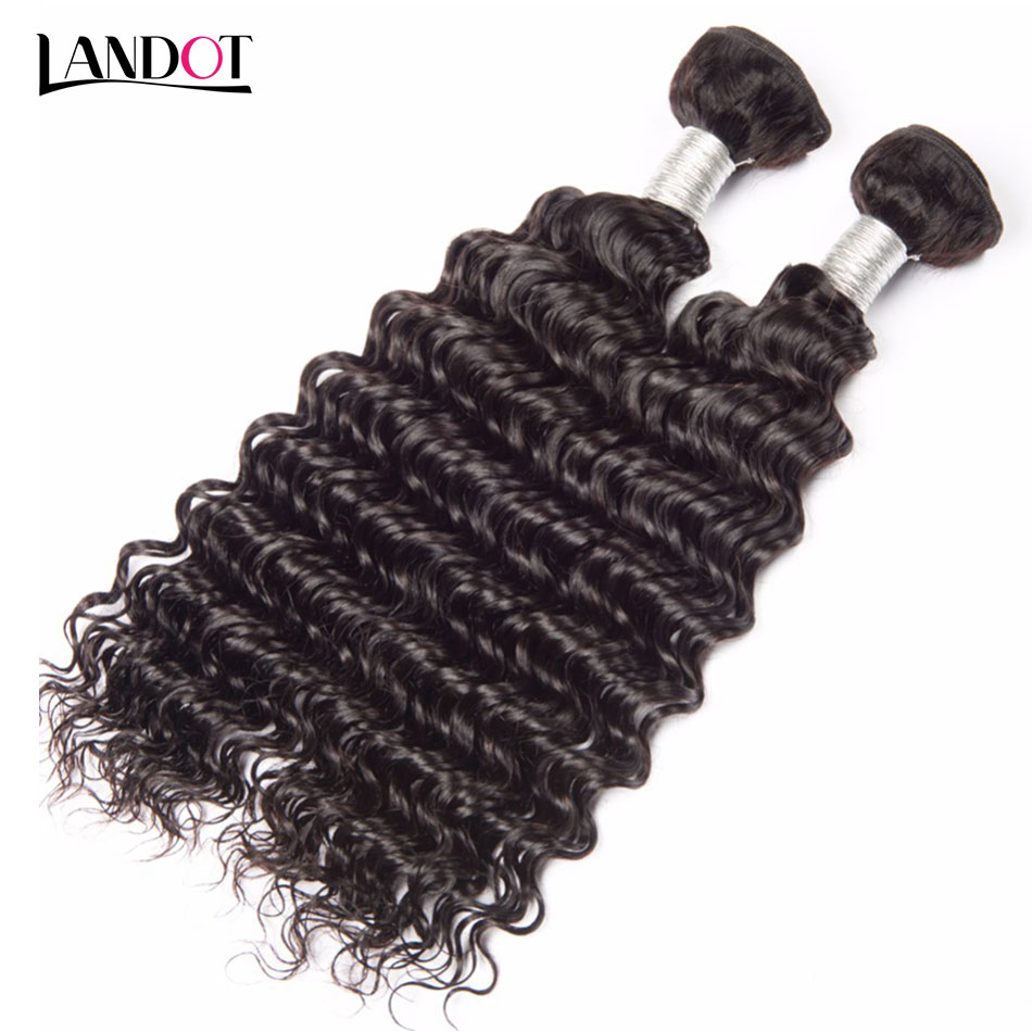 Brazilian Deep Wave Curly Virgin Hair Weaves Bundles 8A Unprocessed Peruvian Malaysian Indian Cambodian Mongolian Remy Human Hair Extensions