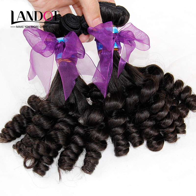 Brazilian Aunty Funmi Virgin Human Hair Bouncy Spiral Romance Curls Double Drawn Wefts Unprocessed Raw Brazilian Curly Hair Weave Bundles