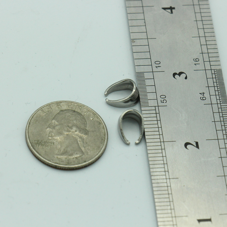 Factory Wholesale 200pcs Silver Tone Stainless Steel High Quality Connector Pendant Hook printing Pinch Bail Clip Clasp Jewelry Finding DIY