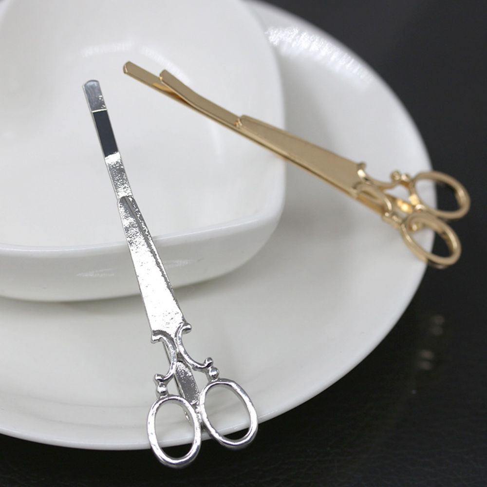 2Pcs Novelty Scissors Shape Hair Clip Hair Pin Women Hair Accessory 2 Colors