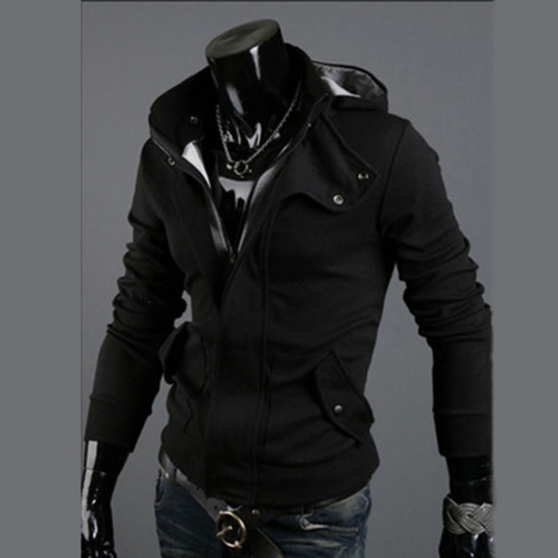 Mens Zipper Hooded Cardigan - Stylish Slim Fit Brushed Hoodie For Spring And Autumn Fashion B3
