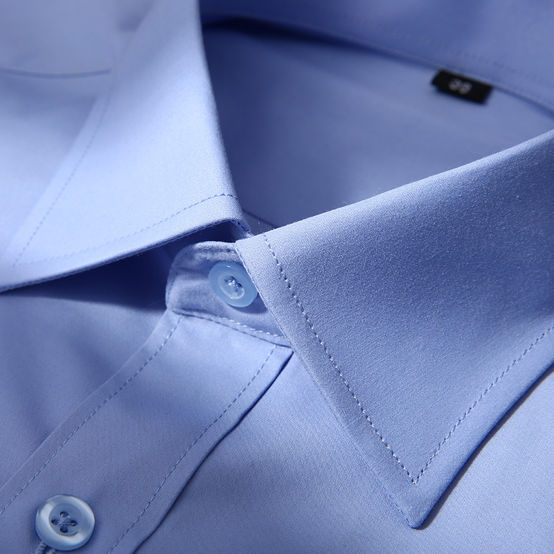 Wholesale- Spring&Autumn High Quality Men's Square Collar Dress Shirts Formal Shirts For Men Solid Color Classic Styles Work Wear