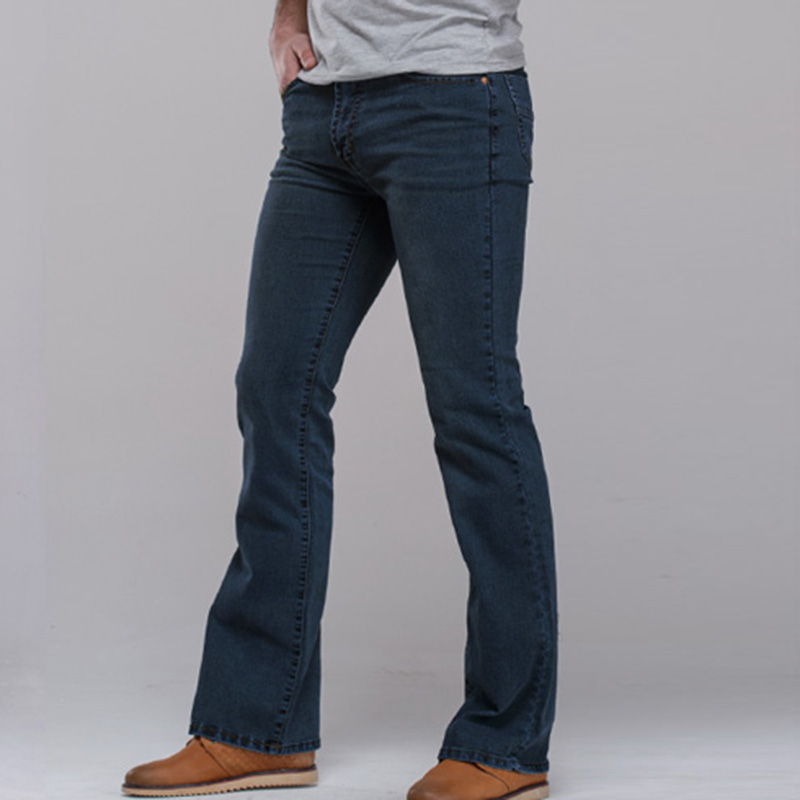 Wholesale- MCCKLE Mens Jeans 2017 new fashion men jeans Denim pant Fit Denim flare pants patchwoek casual wash pants jeans clothing