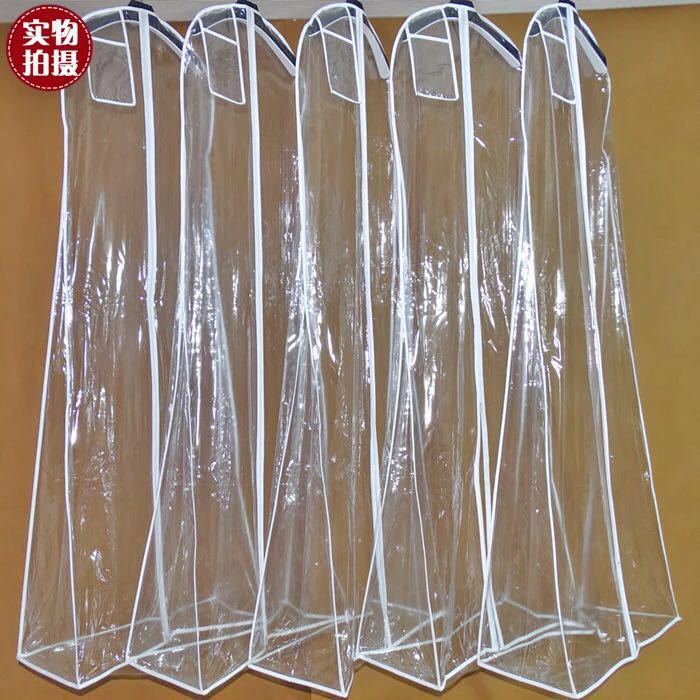 White Transparent PVC Dust Bag For Wedding Dresses Prom Evening Gowns Bags Waterproof Garment Cover Travel Storage Dust Covers Three Sizes