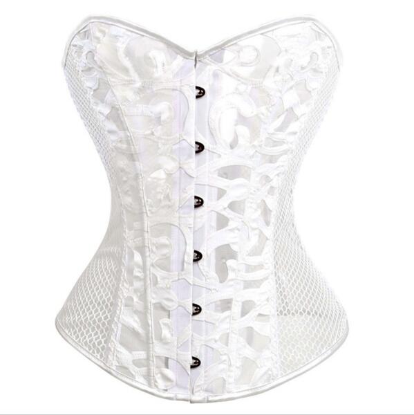 Wholesale- 2016 Sexy Women Burlesque Costume Mesh Printing Spiral steel boned Corset Steampunk Gothic Bustier Waist Cincher Top Black White
Wholesale- 2016 Sexy Women Burlesque Costume Mesh Printing Spiral steel boned Corset Steampunk Gothic Bustier Waist Cincher Top Black White