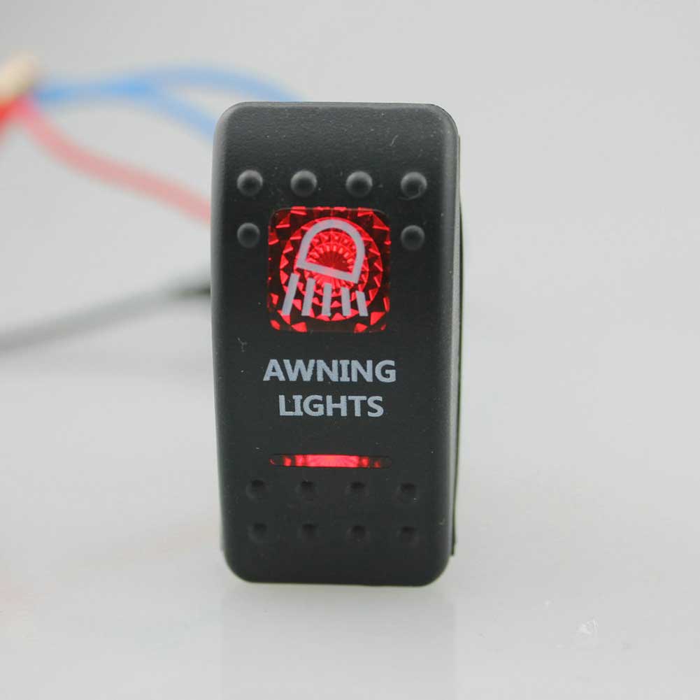 Guaranteed 100% IZTOSS Awning Light 12V SPST Rocker Switch Car Van Dash Boat Marine LED ON-OFF illuminated Free Shipping