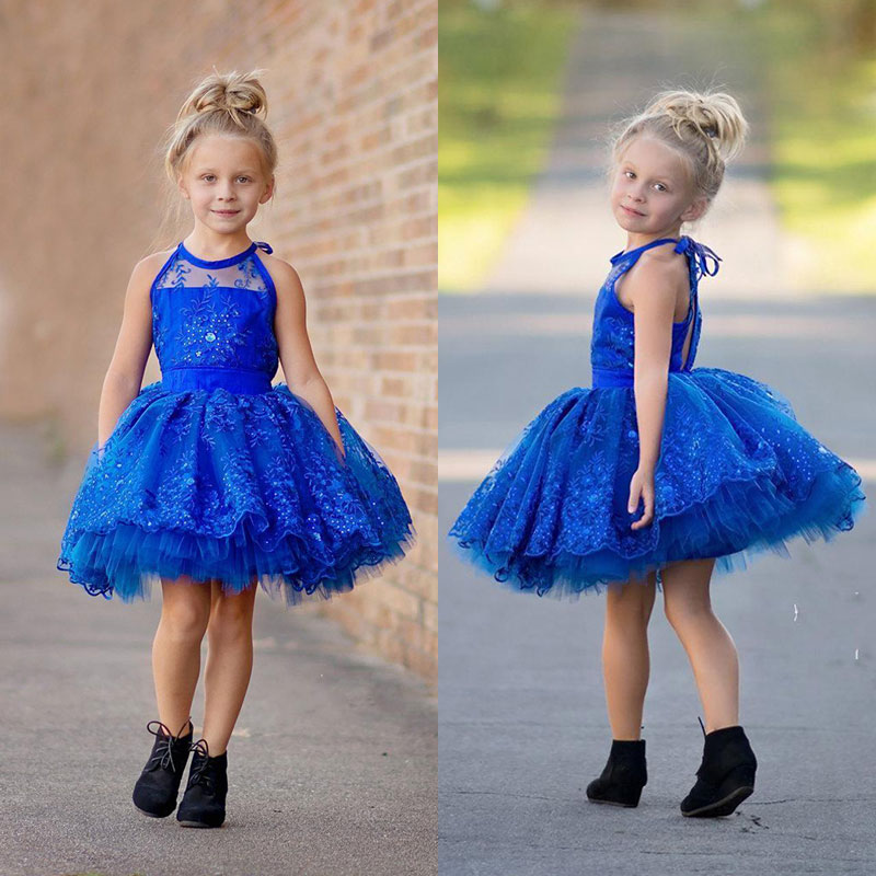 Blue Beaded Lace Ball Gown Flower Girls Dresses For Wedding Halter Neck Applique Pageant Gowns Knee Length Tulle First Communion Dress, Silver
Blue Beaded Lace Ball Gown Flower Girls Dresses For Wedding Halter Neck Applique Pageant Gowns Knee Length Tulle First Communion Dress, Silver