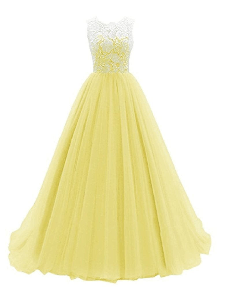 2017 New Lace Prom Dresses Tulle Floor-Length Party Dress Floor-Length Evening Formal Long Party Gown BM80