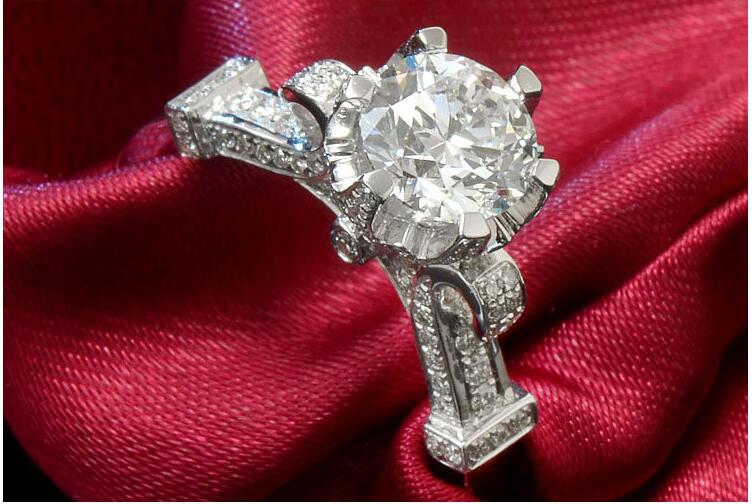 Size5-11 New Arrival Fashion Jewelry 925 Sterling Silver Round Cut White Topaz CZ Diamond Wedding Engagement Women Crown Ring For Lover Gift