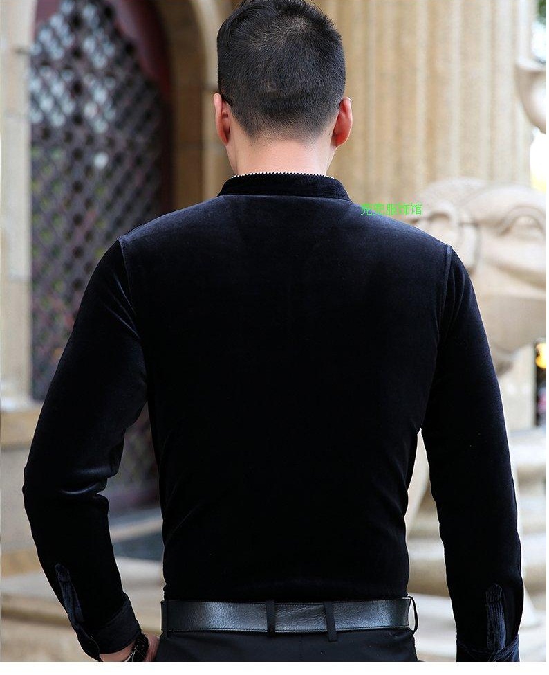 Wholesale- 2017 new arrival Stand callor casual purple Cashmere men's shirt,fashion shirt men ,3 color plus-size M,L,XL,XXL,3XL,4XL