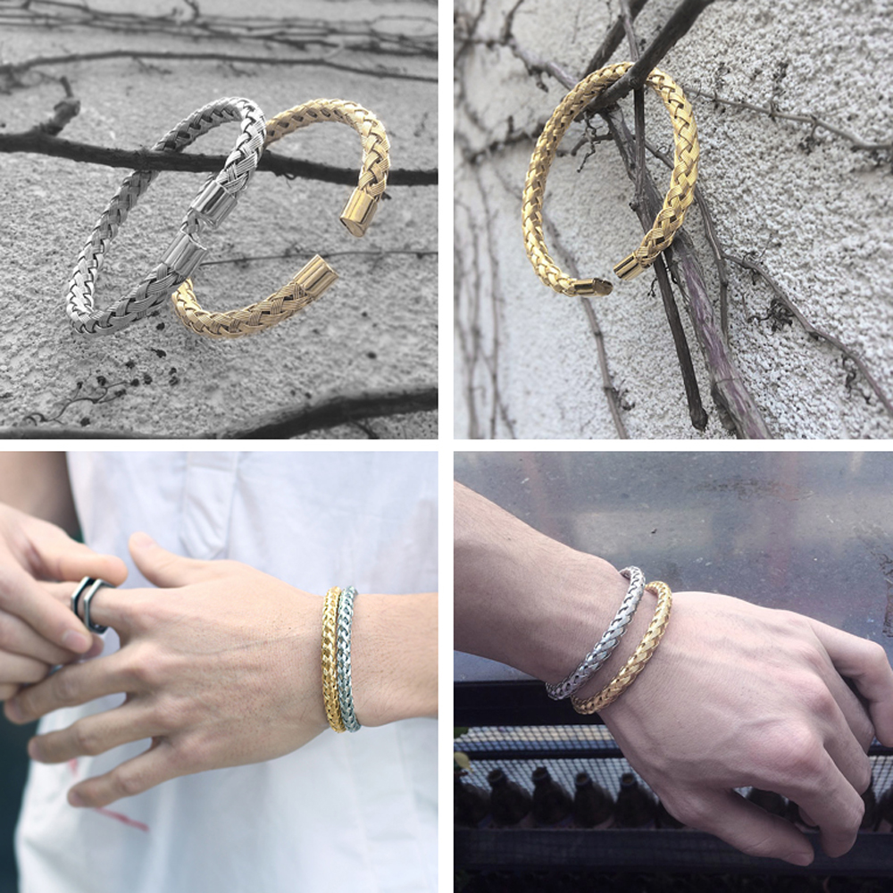 BC Titanium steel jewelry Whole factory wire Bangles tails into the fourcolor simple wild accessories bracelet