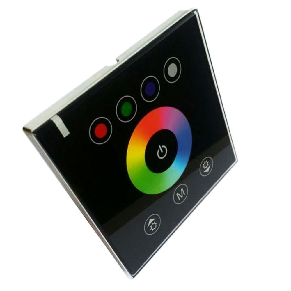 Touch Panel LED controller Dimmer Switch Wallmounted Controller for RGBW LED Strip Lights DC12V 24V Black1570494