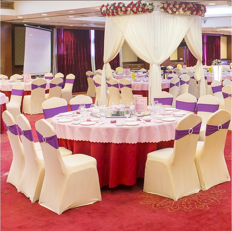 Wolesale chair cover wedding wedding pure color with thick white elastic high-end banquet chair cover free shipping WA0101