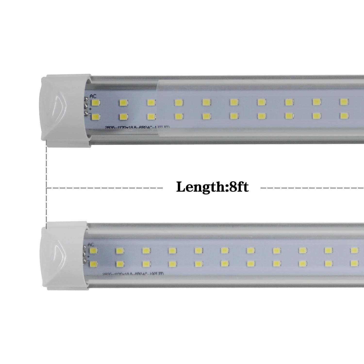 8FT LED T8 Tubes Double Row 8 foot T8 integrated LED Light Bulbs 65W 72W 7200LM 2.4M SMD2835 led fluorescent lighting Lamps