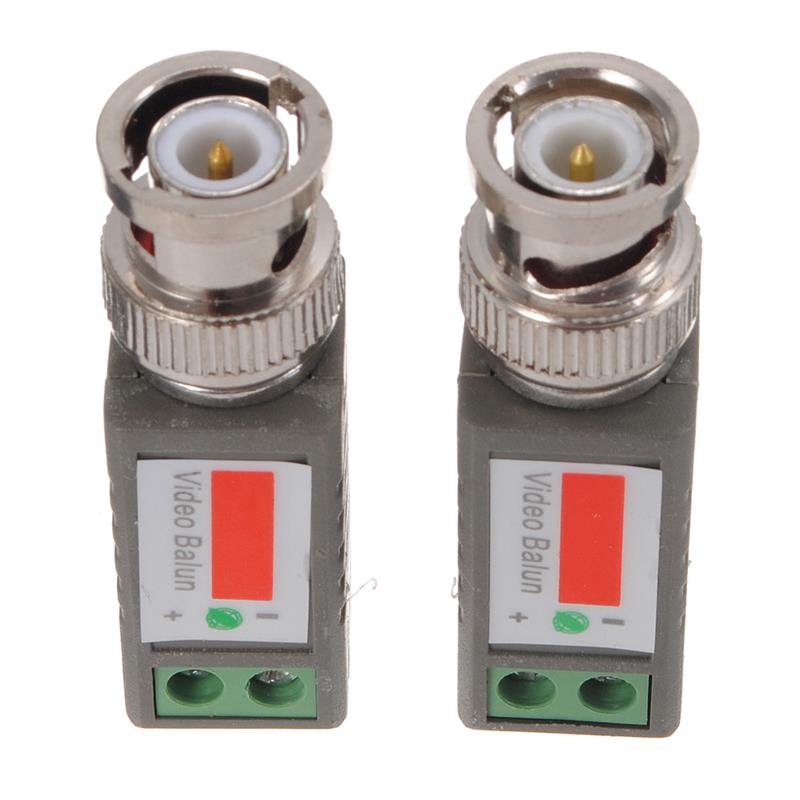 2pcs Camera CCTV Coax CAT5 To BNC Male Video Passive Balun UTP Transceiver Connector Passive Transceivers