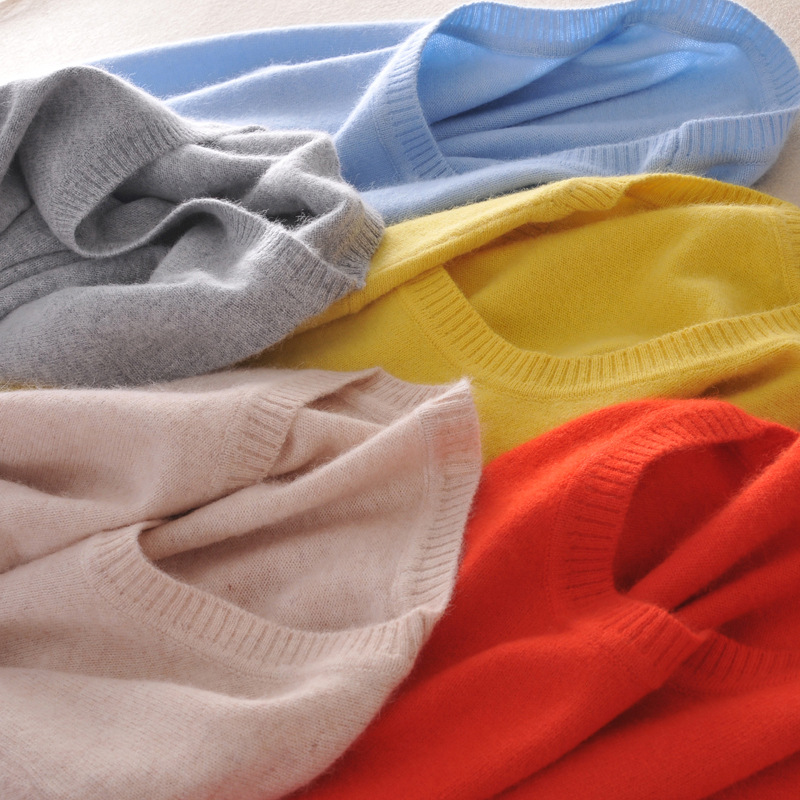 Women's Casual Full Sleeve Solid O-Neck Cashmere Blend Sweaters Spring Autumn Winter Female Warm Knitted Pullovers