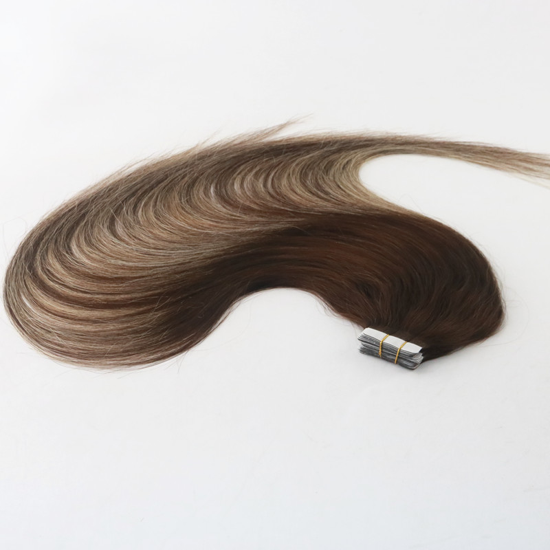 Balayage Color #3 #24 #3 High Quality Virgin Remy Hair Straight Seamless Hair Extension PU Tape Hair 100G Per Bundle
