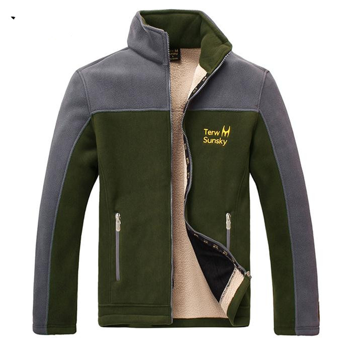 High quality thicken fleece jacket man autumn and winter thicken polar fleece linner thermal coats cashmere cardigan M-2XL