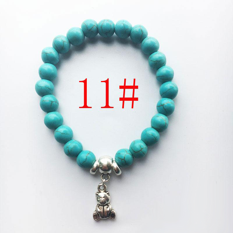 Wholesale New Natural Lava Stone Tree of life cross Turquoise Prayer Beaded Charms Bracelets Rock Men's Women's Fashion Diffuser Jewelry