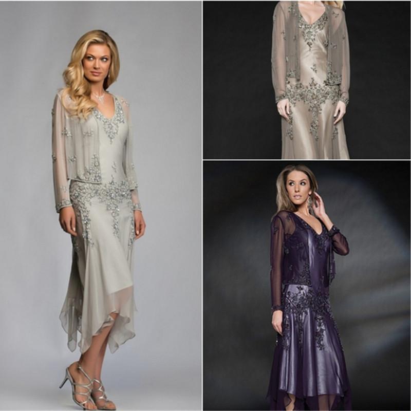 2017 Formal Mother Of the Bride Dresses With Coat Appliques Chiffon Tea Length Cheap Grey Purple Green Plus Size Mother Evening Party Gown
2017 Formal Mother Of the Bride Dresses With Coat Appliques Chiffon Tea Length Cheap Grey Purple Green Plus Size Mother Evening Party Gown