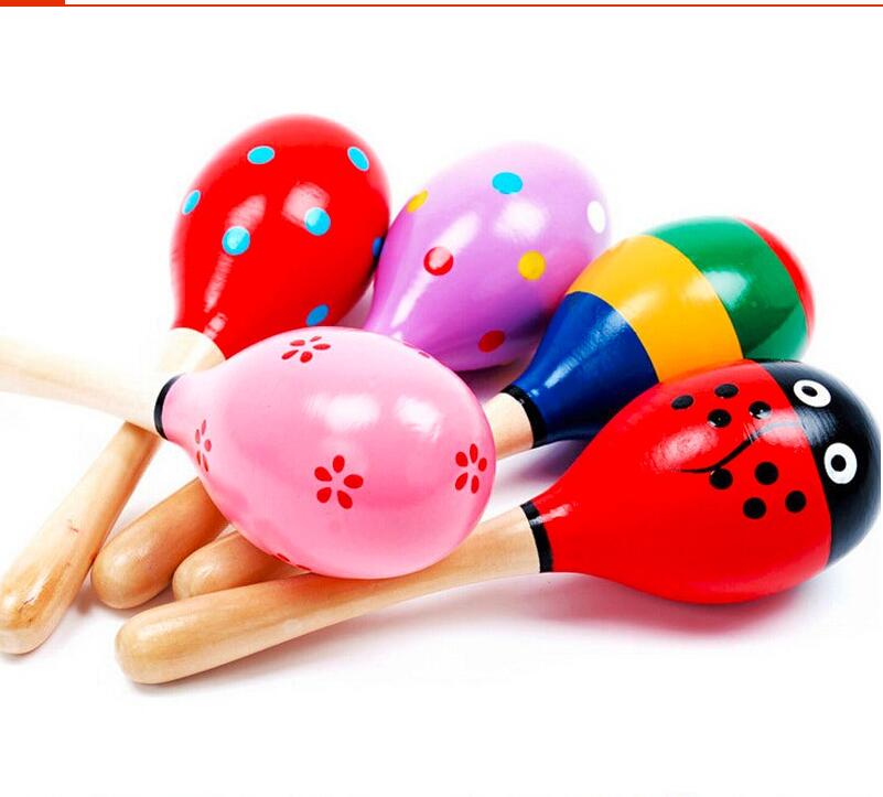 Colorful Wooden Toys Noise Maker Musical Baby Toys Rattles Baby Toy For Children Musical Instrument Learnning Toy