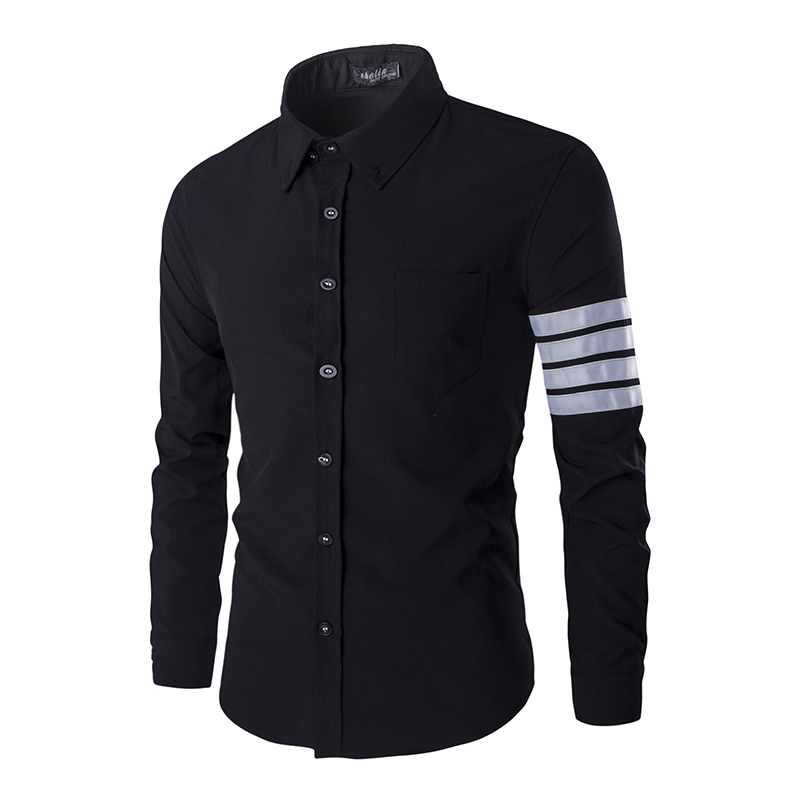 Wholesale- Mens Dress Shirts Slim Fit Black Business Social Shirt 2 Colors Full Length Turn Down Collar Stripes Pattern Undershirt 2016, White
Wholesale- Mens Dress Shirts Slim Fit Black Business Social Shirt 2 Colors Full Length Turn Down Collar Stripes Pattern Undershirt 2016, White