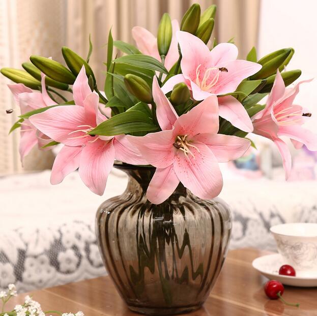 3 heads real touch PVC artificial lily silk decorative flower for wedding decoration gift G727
3 heads real touch PVC artificial lily silk decorative flower for wedding decoration gift G727