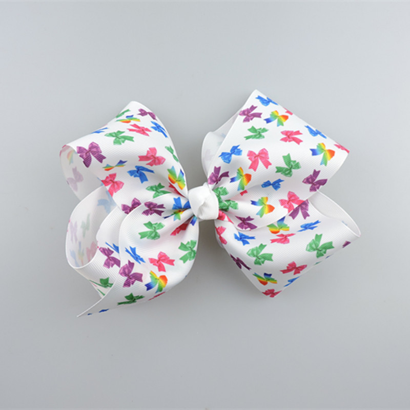 10pcs 18cm jojo Pastel flora ombre ribbon hair bows Alligator clips Rainbow Striped Dance Cheerleader Pageant hair bobbles Accessory HD3476