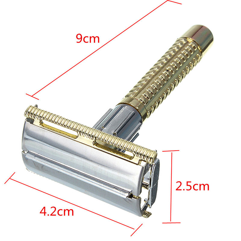 New Men's Safety Handheld Manual Shaver + Double Edge Safety Razor Blade Box