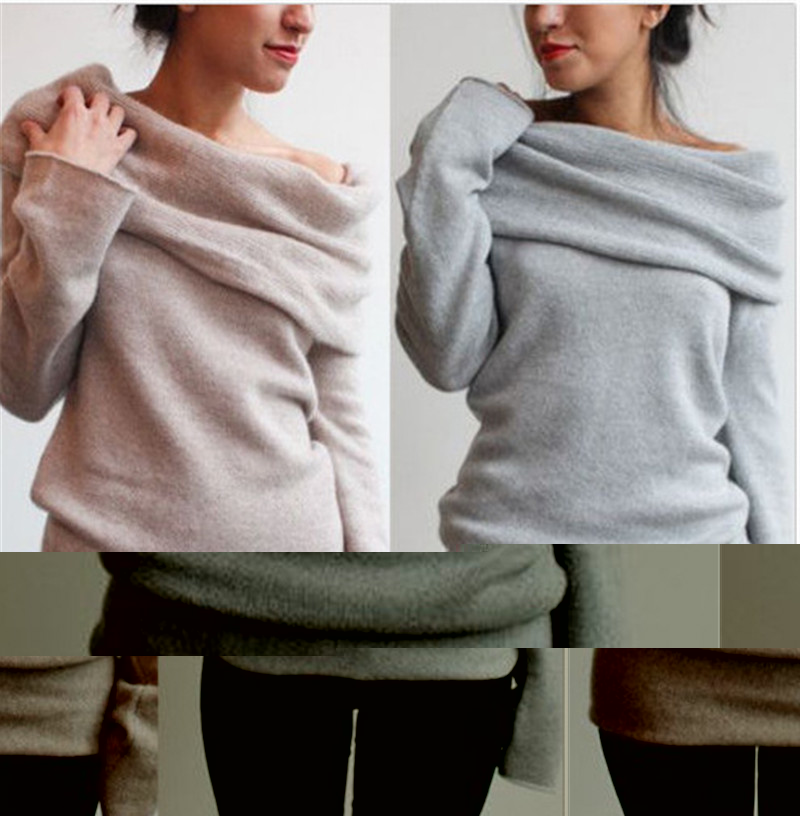 Wholesale-New Hot Models Wild Piles Collar Sweater Primer Shirt Sexy Fashion New Women Sweaters And Pullovers High Quality Sweater, Light gray
Wholesale-New Hot Models Wild Piles Collar Sweater Primer Shirt Sexy Fashion New Women Sweaters And Pullovers High Quality Sweater, Light gray