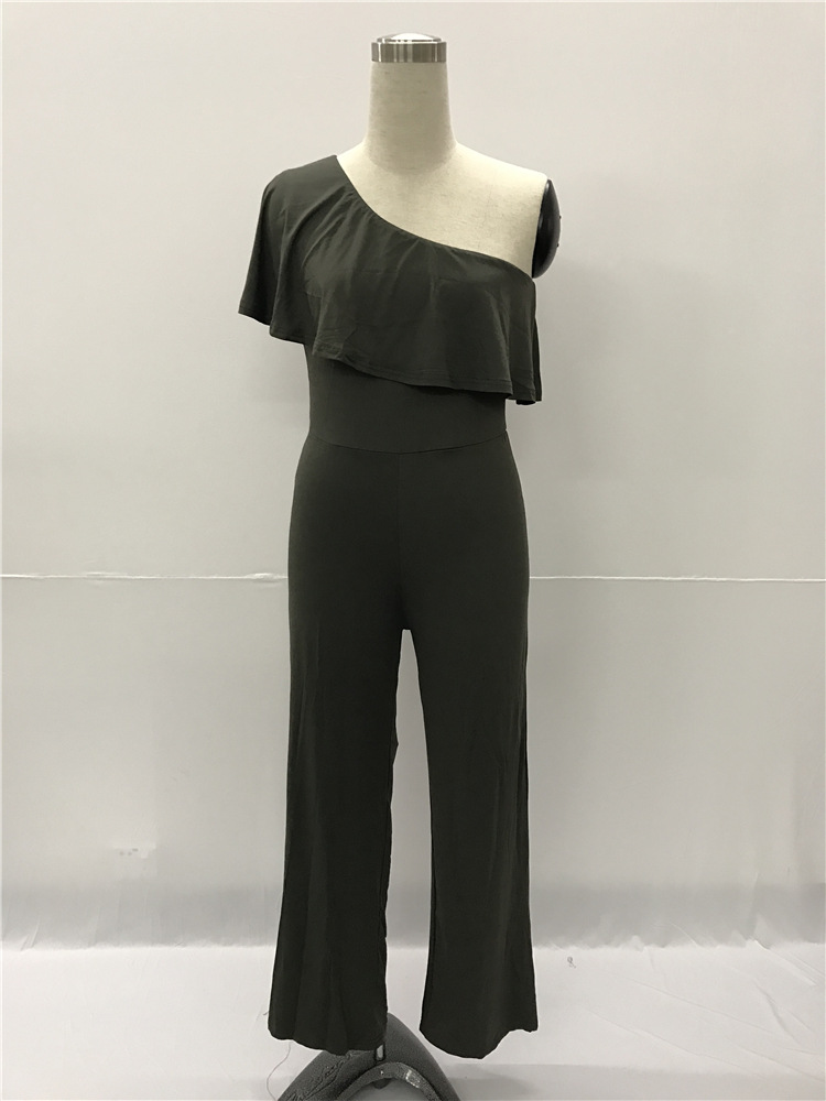 Wholesale- 2017 new style brand fashion summer jumpsuit slash neck casual jumpsuit sexy full length jumpsuit YD3512