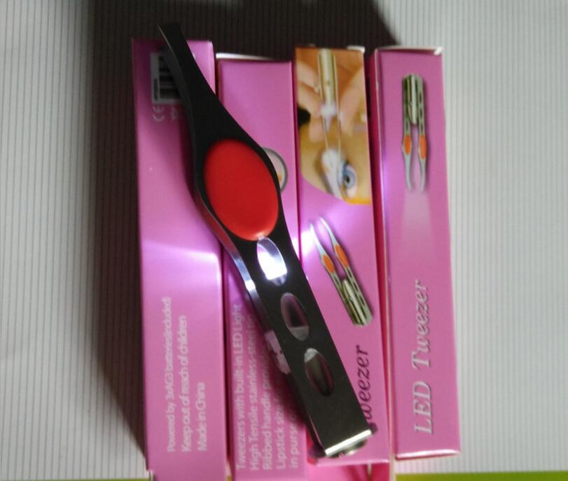 In-business LED TWEEZER Eyebrow Tweezers Lightweight Stainless Steel Handy LED Light Eyelash Eyebrow Hair Removal Tweezers Makeup Tool
