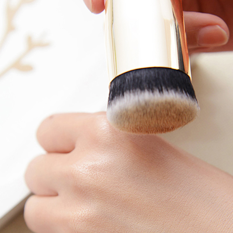 Professional Liquid Foundation Brush Wood Handle Beauty Kabuki Brush Flat Synthetic Hair Makeup Brushes Free Shipping
