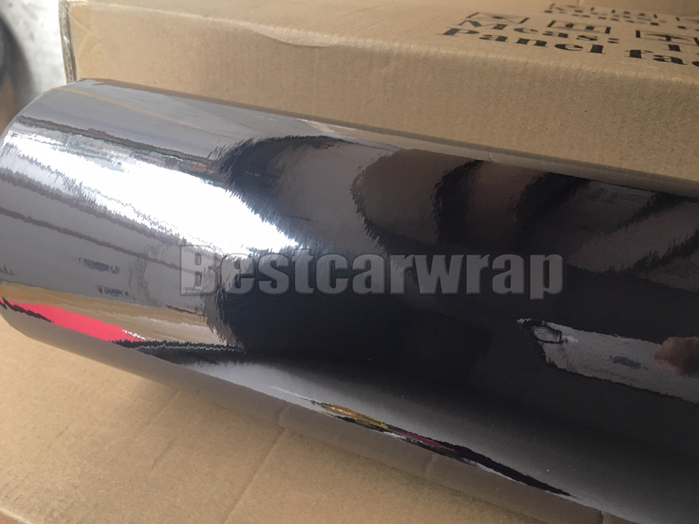 High stretchable Black Chrome Vinyl Wrap Chrome Mirror Foil For Car Wrap Air Bubble Free Size:1.52*20M/Roll (5ft x 65ft)
