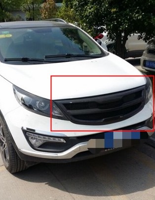 For kia Sportage R 2011-2015 Auto Front Mesh Grille Racing Grills Carbon Fiber