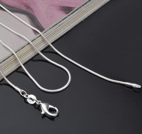 925 Sterling Silver Snake Chain Necklace for Woman Lobster Clasps Smooth Chain Fashion Jewelry Size 1mm 16 18 20 22 24 inch