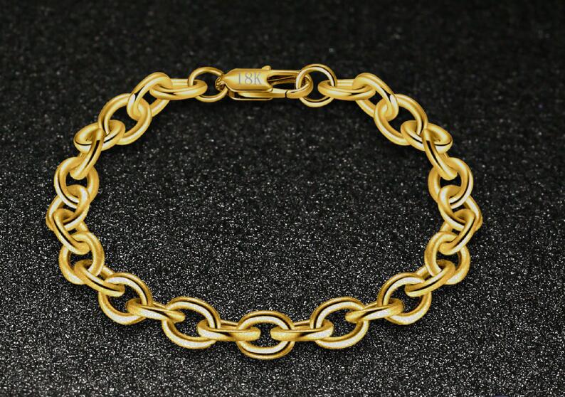 Free shipping Tradition Chain High quality Top Sale 18k gold Noble fashion charm Bracelet Jewelry