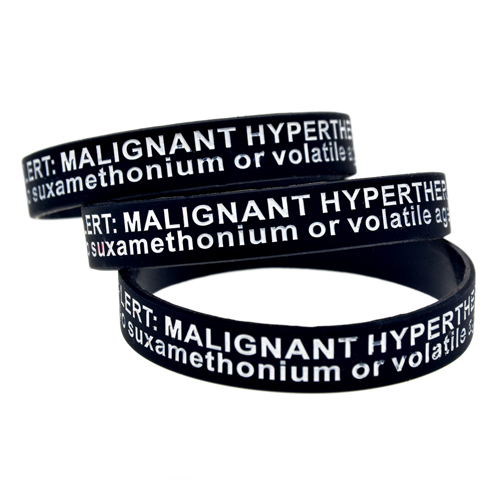 1PC Alert Malignant Hyperthermia Silicone Wristband By Wear This Jewelry As A Reminder in Daily Life