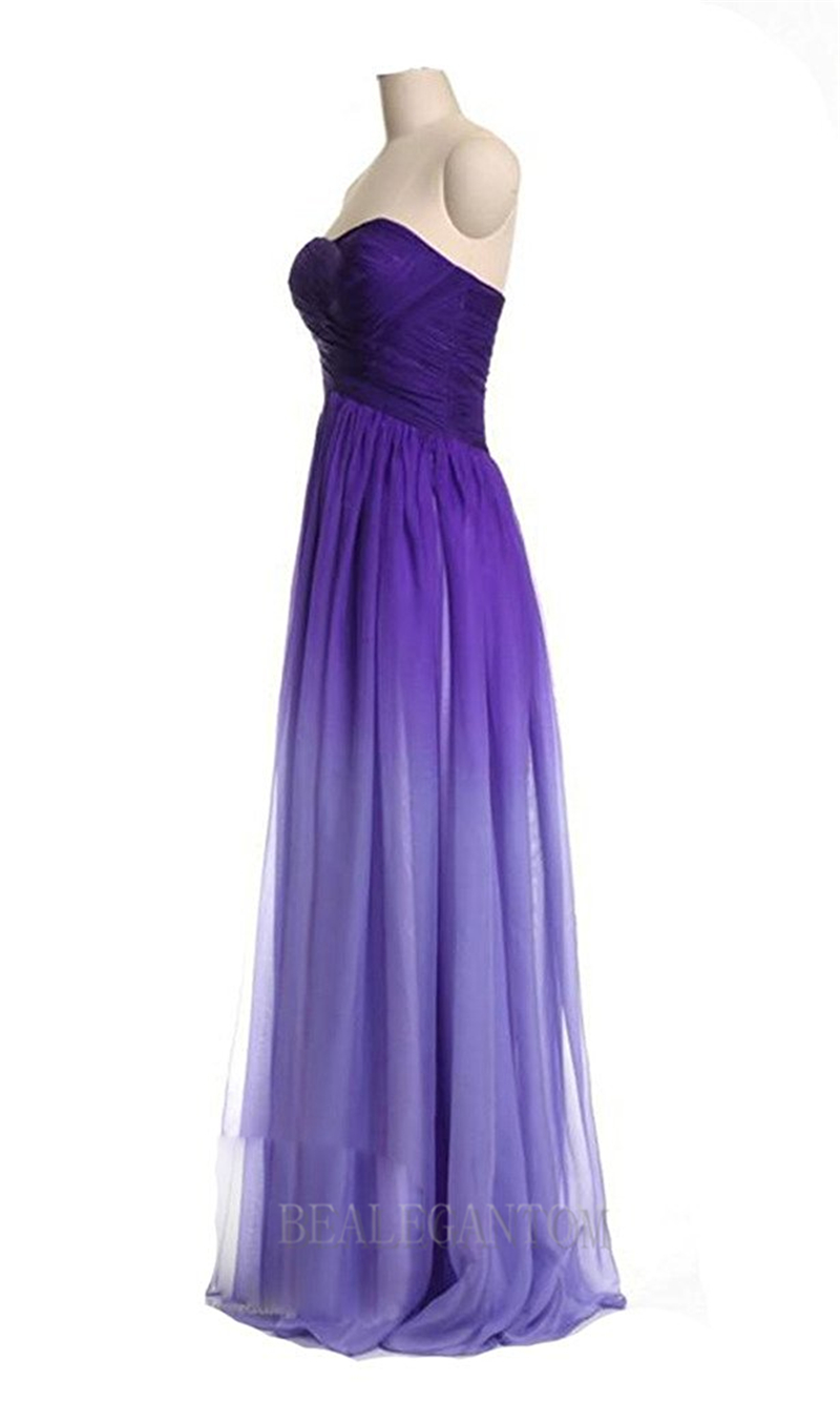 2021 Ombre Bridesmaid Dresses Long Prom Dresses Floor-Length Plus Size Formal Evening Party Wear Gown BM010